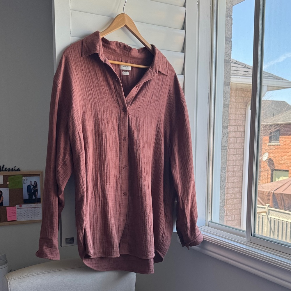 Wilfred Men's Button-Down Shirt in Dusty Rust